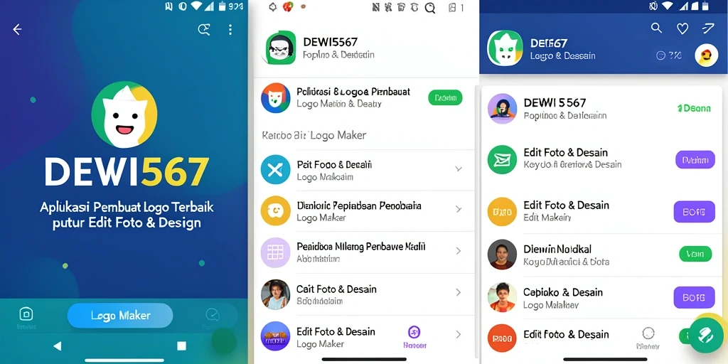 Tampilan antarmuka DEWI567 yang user-friendly saat mendesain logo.