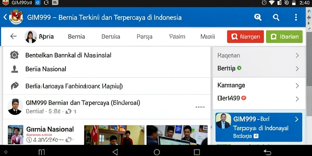 Tampilan antarmuka GIM999 untuk berita nasional yang menarik dan informatif.