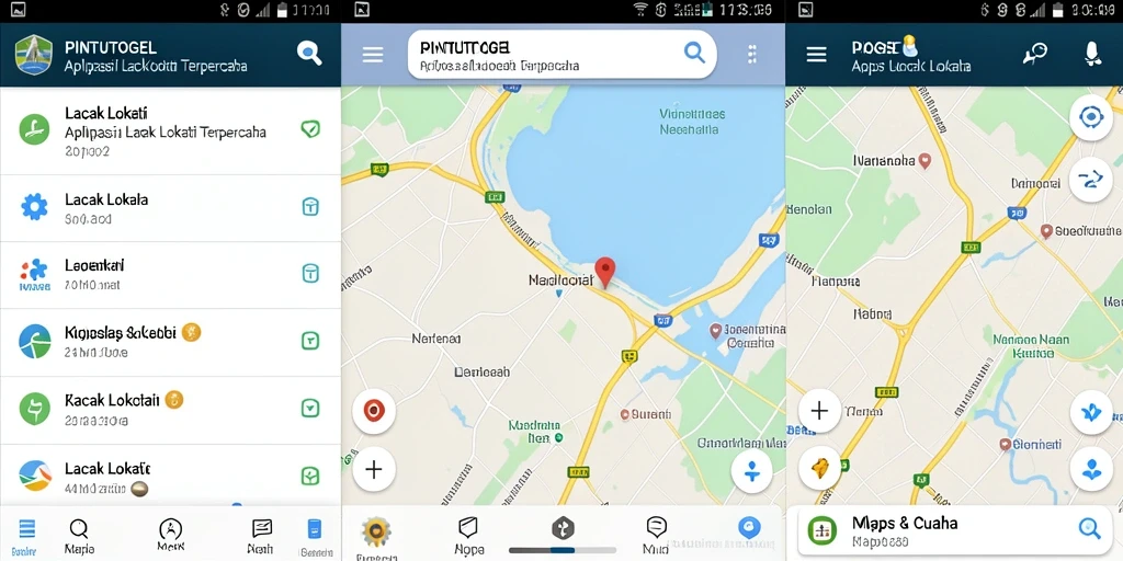 Antarmuka PINTUTOGEL menampilkan pelacakan lokasi yang real-time.
