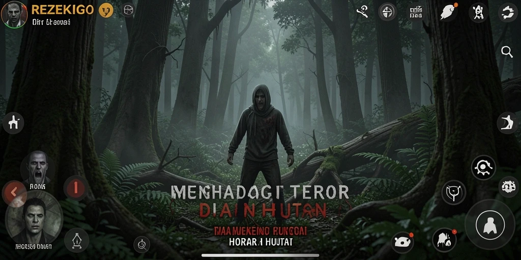 Antarmuka menakutkan dan penuh misteri di hutan.