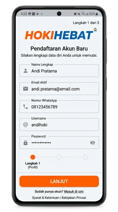 Panduan Registrasi Akun Baru hokihebat untuk Pengguna Android